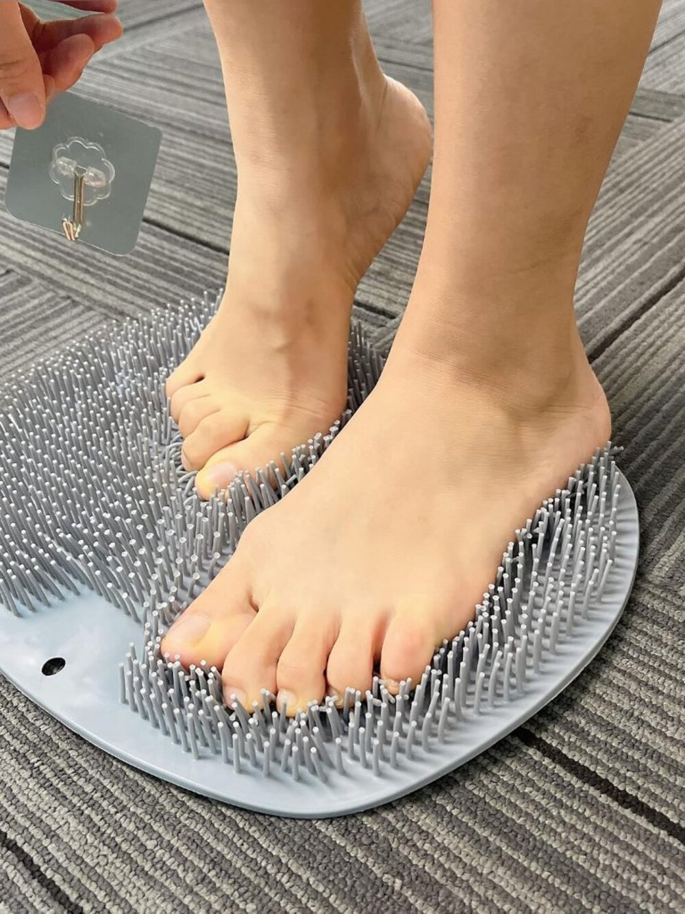 Shower Foot Scrubber Mat Back Washer Exfoliating Bath Wash Pad Wall Mounted Slip